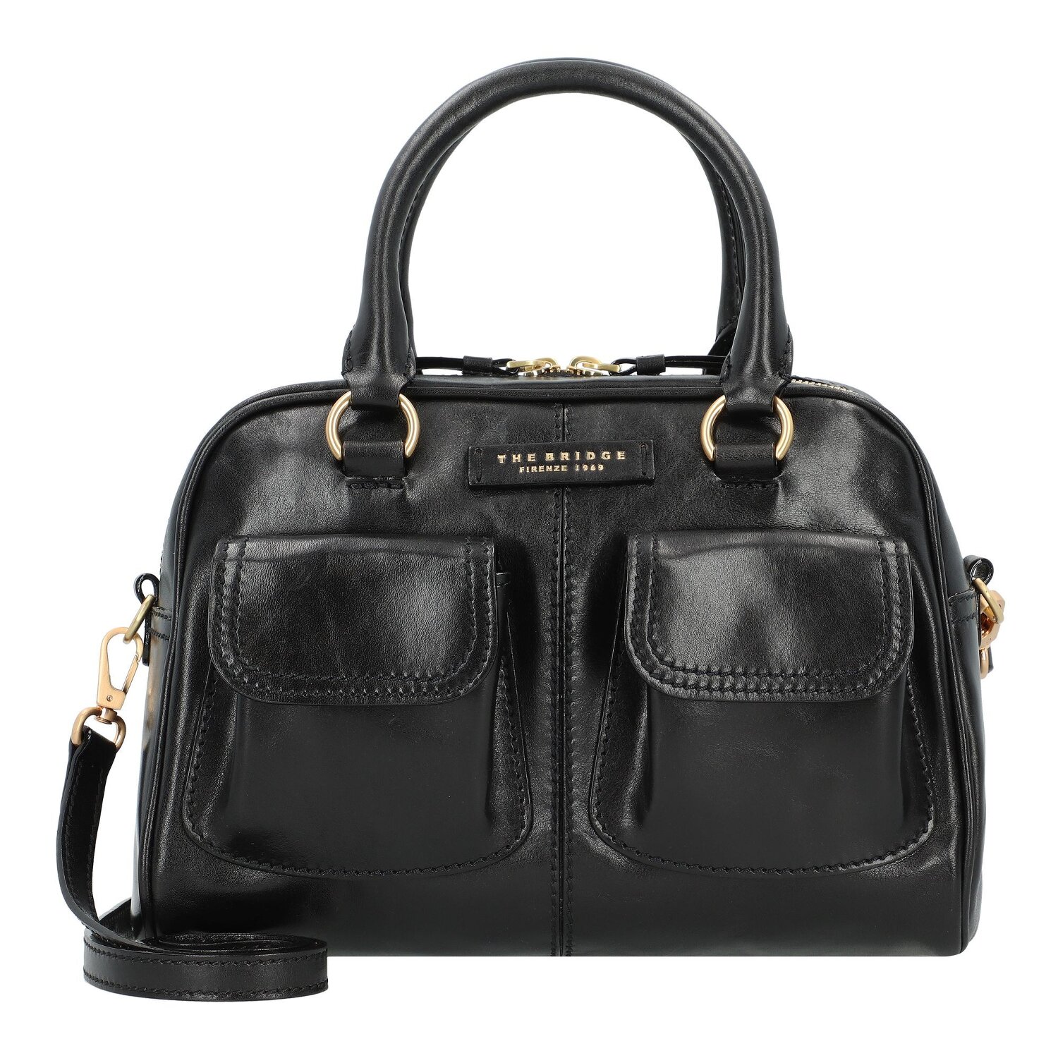 The Bridge Flora Sac a main Cuir 28 cm nero sur Bagage24