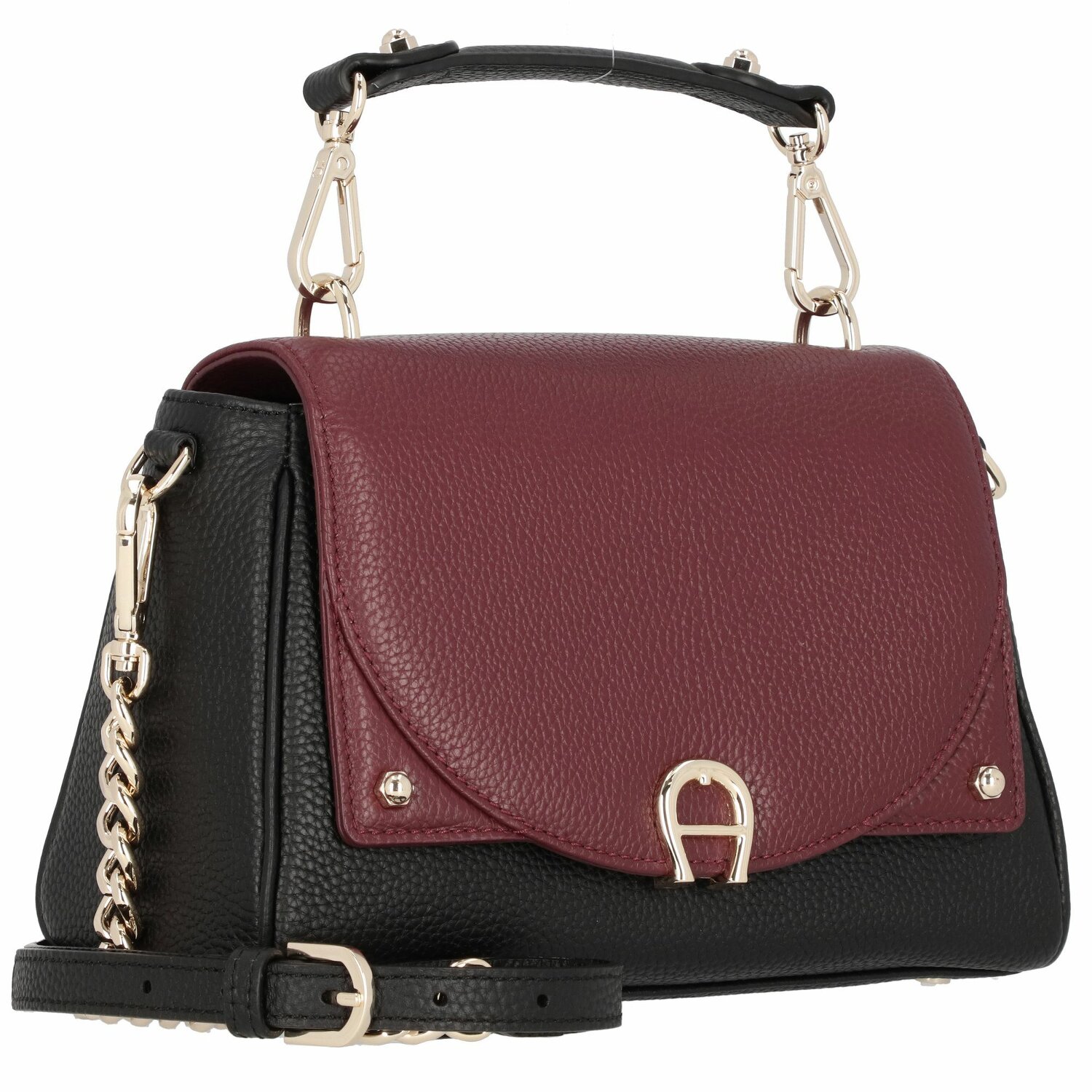 AIGNER Diadora Sac main cuir 24 cm burgundy sur Bagage24.fr